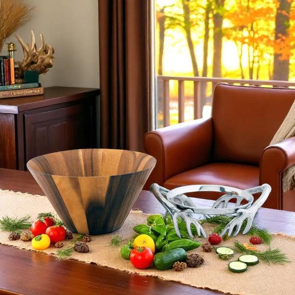 Arthur Court Antler Wood Salad Bowl