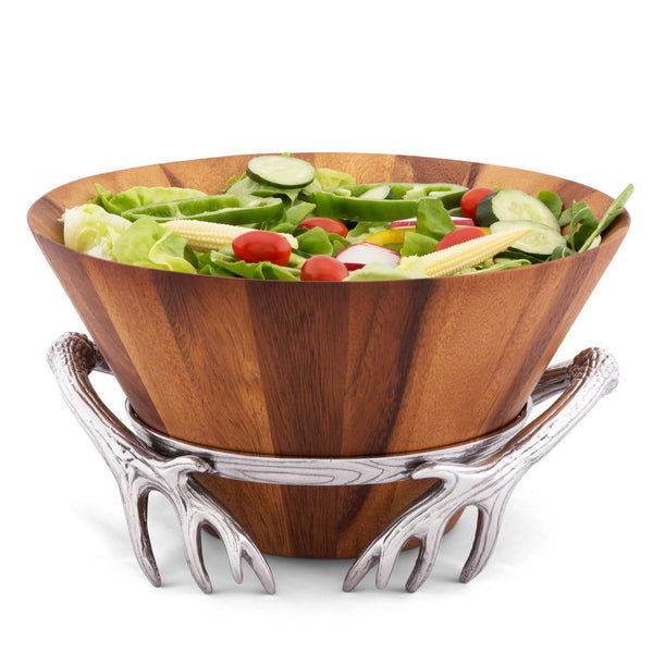 arthur court Antler Wood Salad Bowl