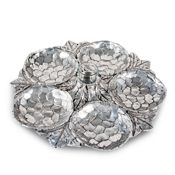 arthur court Artichoke 5 Section Snack Tray