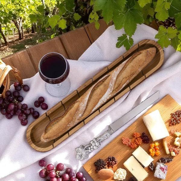 Arthur Court Baguette Board With Grape Bread Knife