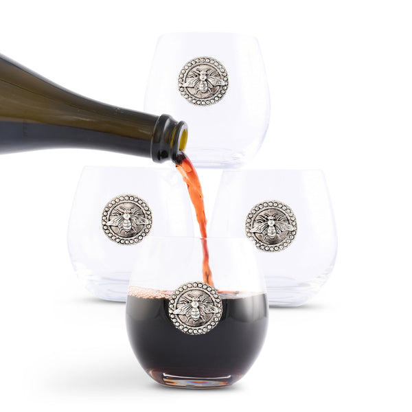 arthur court Bee Stemless Wine Glasses - Set of 4
