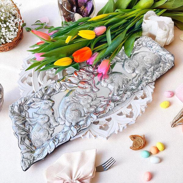 Arthur Court Bunny Oblong Tray