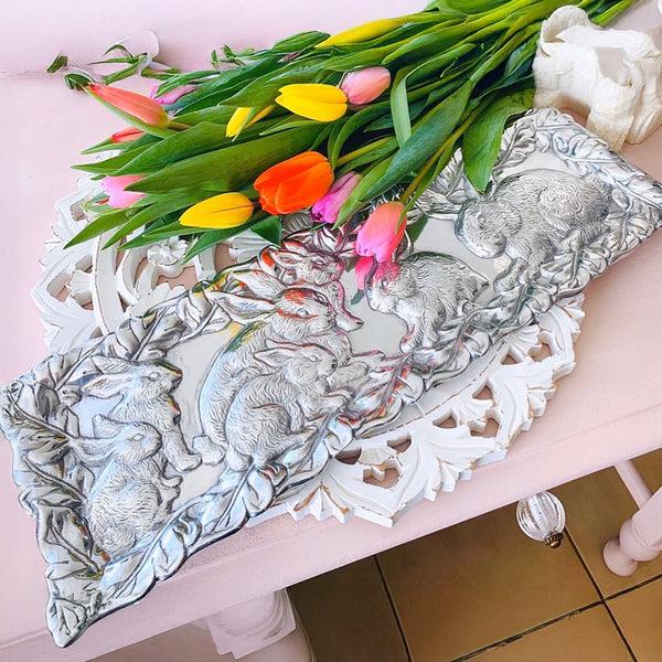 Arthur Court Bunny Oblong Tray