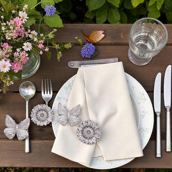 Arthur Court Butterfly And Flower Napkin Rings