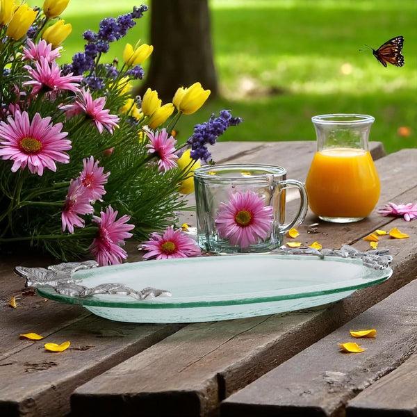 Arthur Court Butterfly Glass Platter