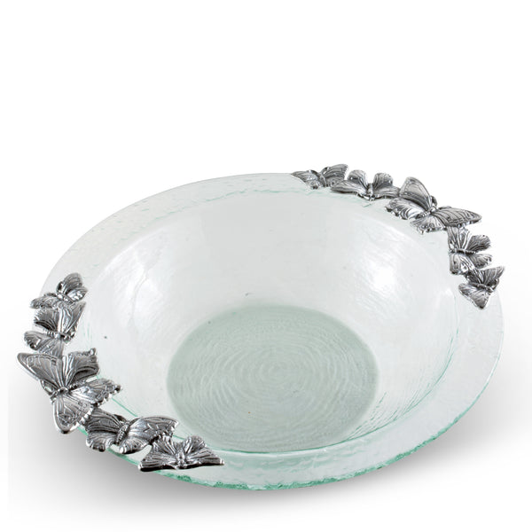 arthur court Butterfly Glass Salad Bowl