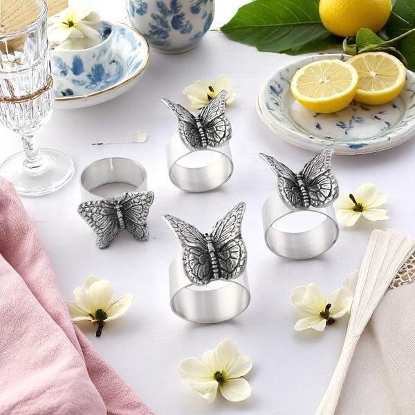Arthur Court Butterfly Napkin Rings - Set Of 4