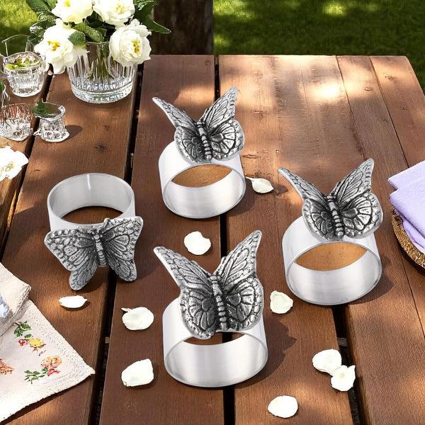 Arthur Court Butterfly Napkin Rings - Set Of 4