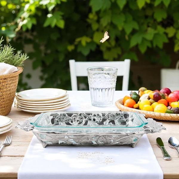 Arthur Court Butterfly Pyrex Holder 3qt