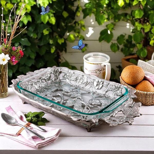 Arthur Court Butterfly Pyrex Holder 3qt