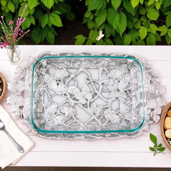 Arthur Court Butterfly Pyrex Holder 3qt