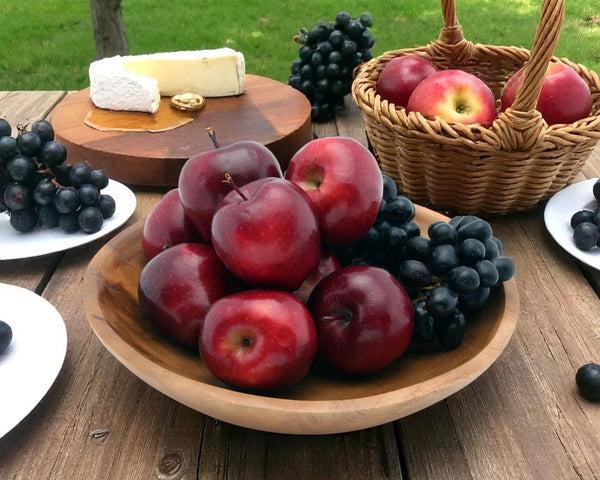 Arthur Court Calabash Round Acacia Wood Salad Bowl