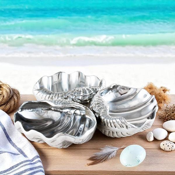 Arthur Court Clam 3-Bowl Server