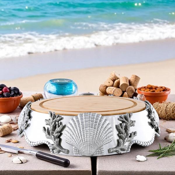 Arthur Court Coastal Wood Cheese Pedestal