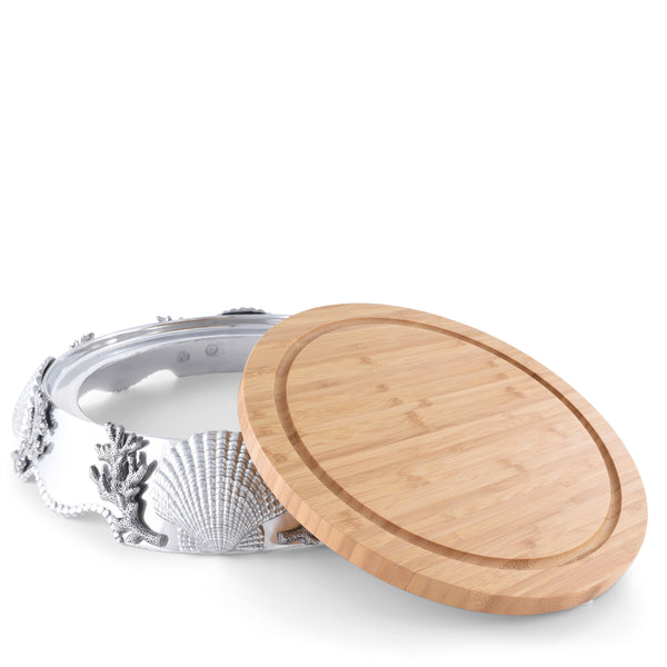 Arthur Court Coastal Wood Cheese Pedestal