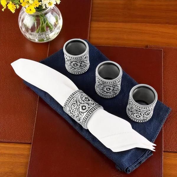 Arthur Court Concho Pattern Napkin Rings Set Of 4