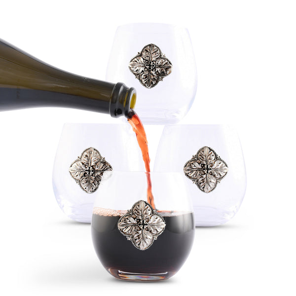 arthur court Concho Stemless Wine Glasses - Set of 4