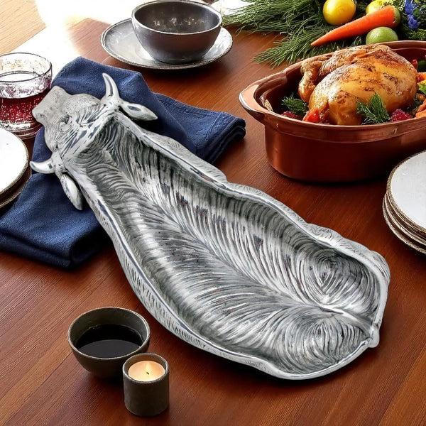 Arthur Court Cow Carving Serving Tray