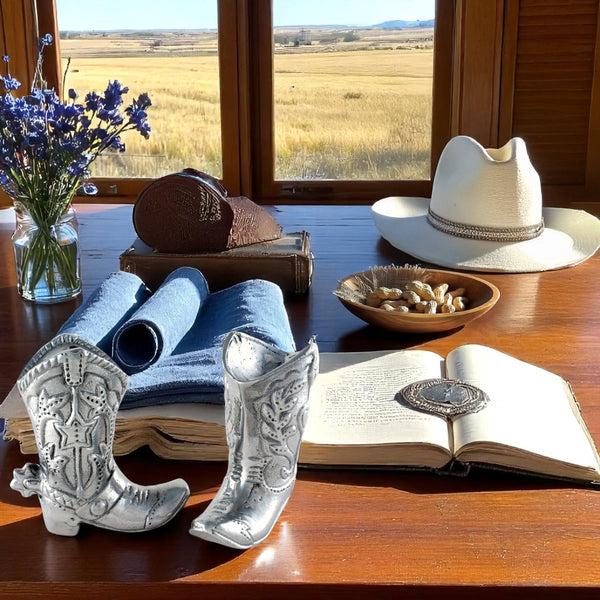 Arthur Court Cowboy Boot Salt And Pepper Set