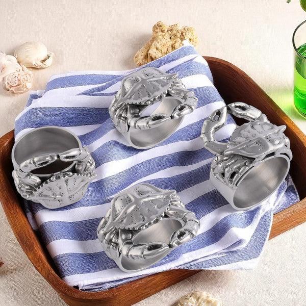 Arthur Court Crab Napkin Rings - Set Of 4