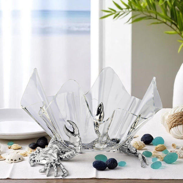 Arthur Court Crab Stand Acrylic Bowl 14