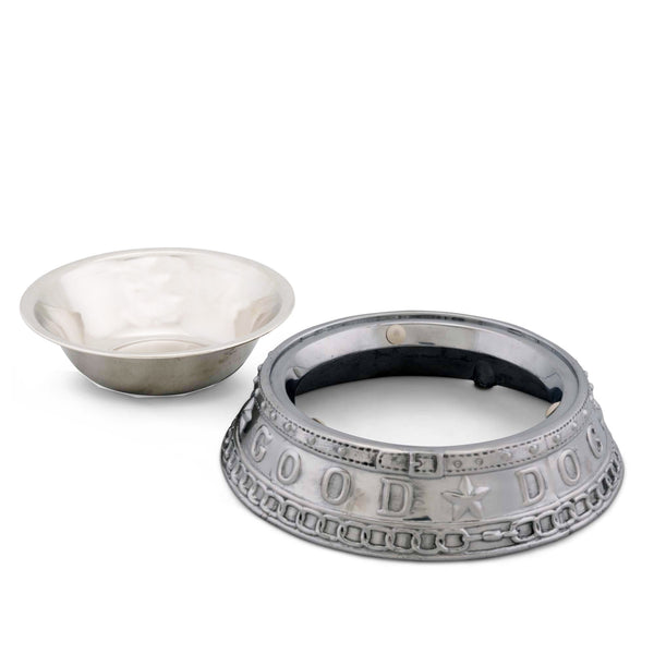 Arthur Court Dog Feeding Bowl Good Dog Crown