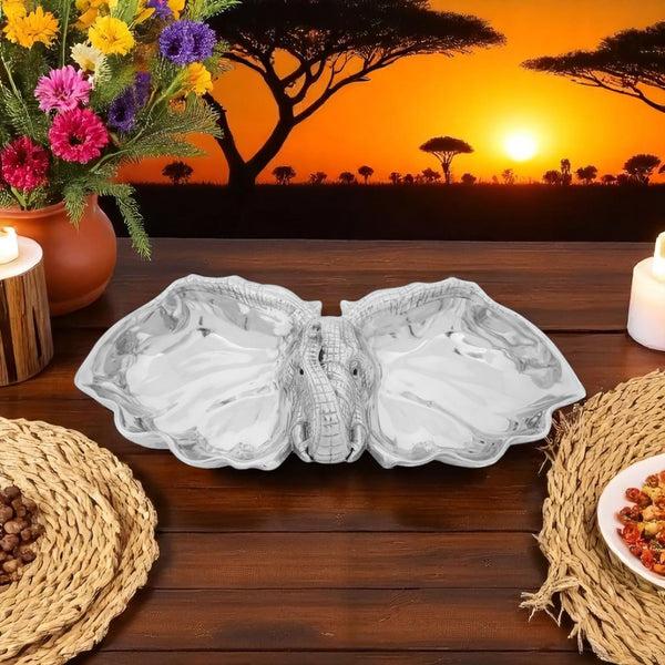 Arthur Court Elephant 2-Bowl Server