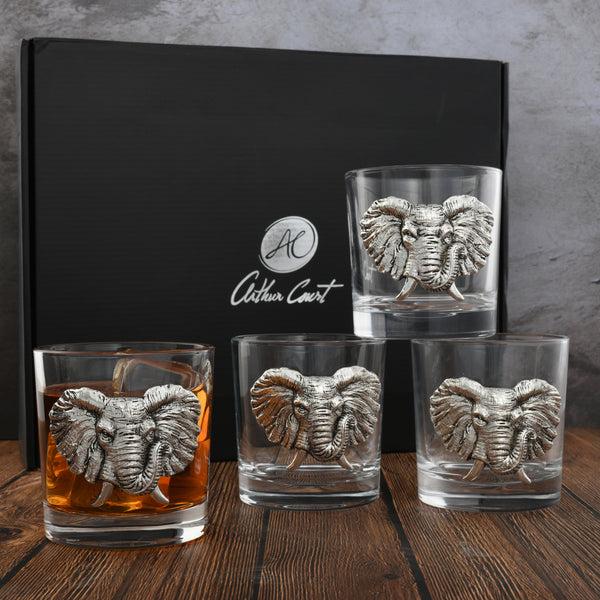Arthur Court Elephant Bar Glasses Set Of 4