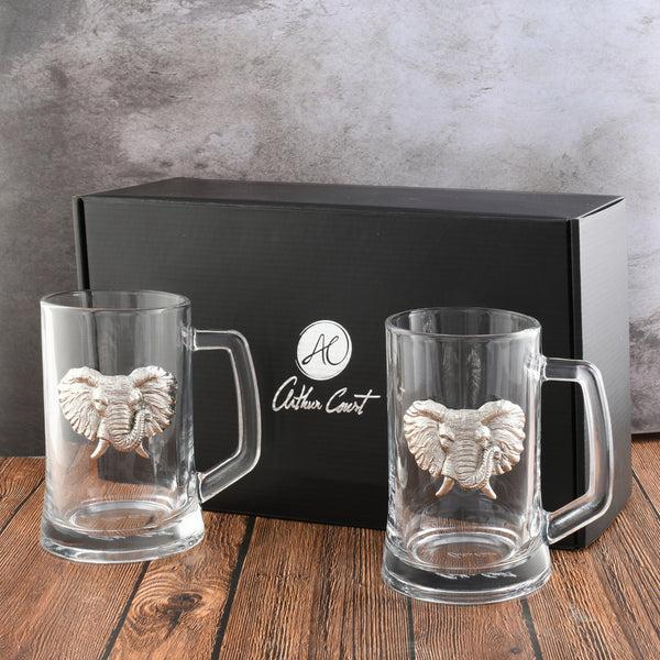 Arthur Court Elephant Beer Mugs - Set Of 2