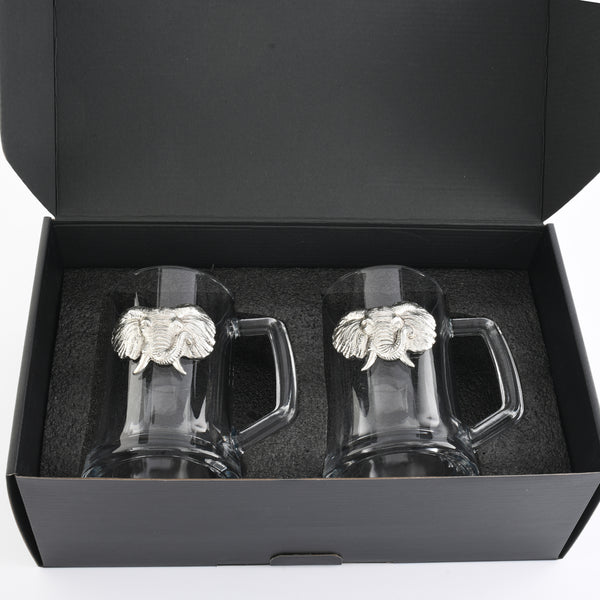 Arthur Court Elephant Beer Mugs - Set Of 2