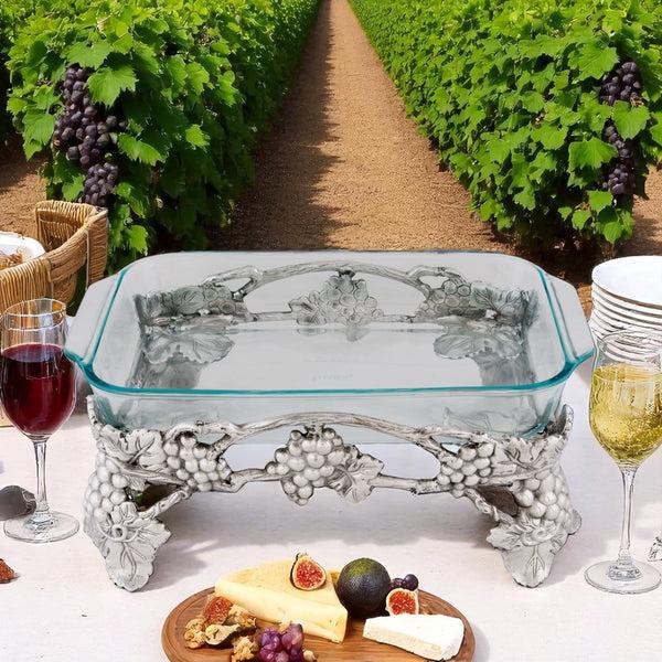 Arthur Court Elevated Grape Pyrex Holder 3qt