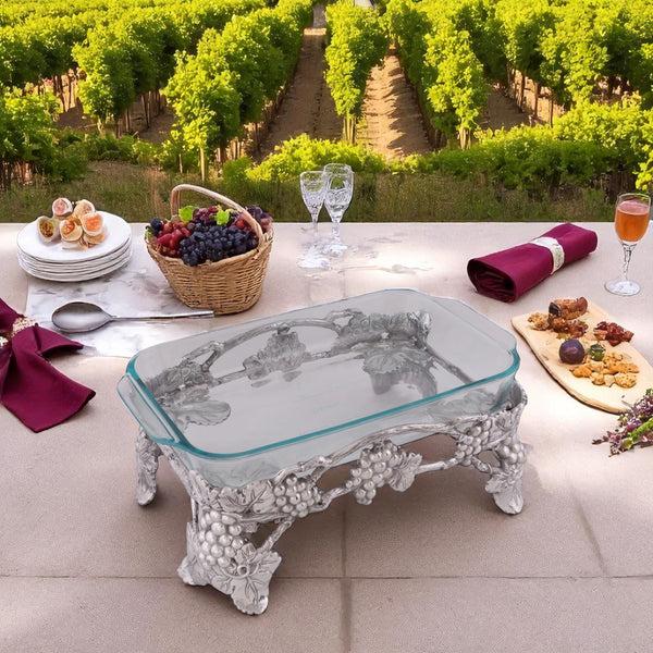 Arthur Court Elevated Grape Pyrex Holder 3qt