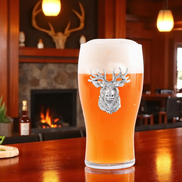 Arthur Court Elk Head Beer Pint Glasses - Set Of 4