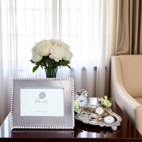 Arthur Court Engravable Beaded Photo Frame 4x6