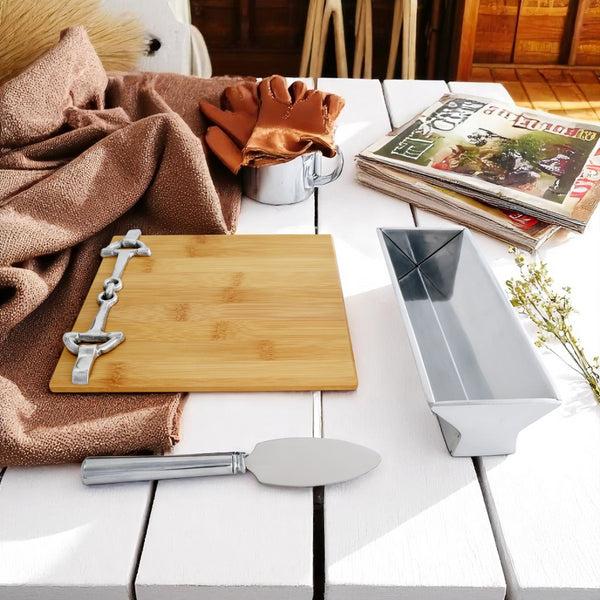 Arthur Court Equestrian Bamboo Cheese Set