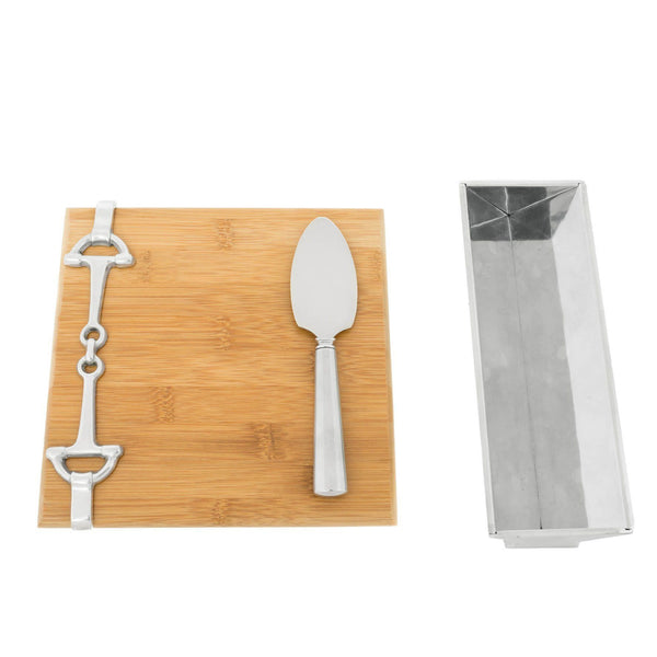 arthur court Equestrian Bamboo Cheese Set