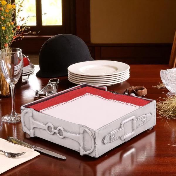 Arthur Court Equestrian Luncheon Napkin Box