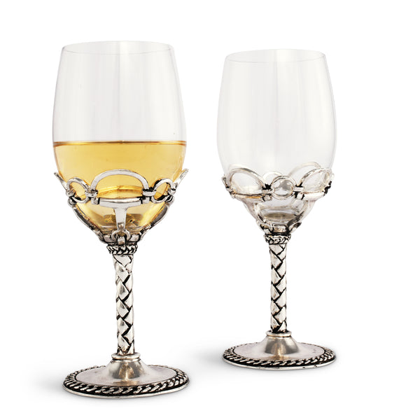 arthur court Equestrian Pair of Wine Glasses