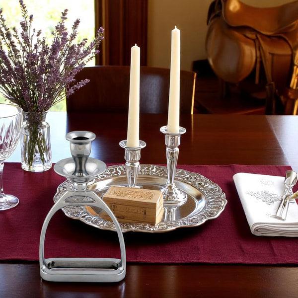 Arthur Court Equestrian Stirrup Candlestick