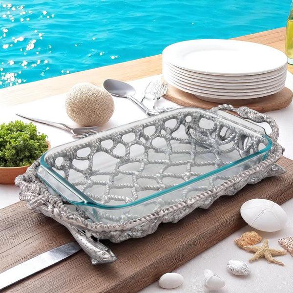 Arthur Court Fish Net Casserole / Pyrex Holder