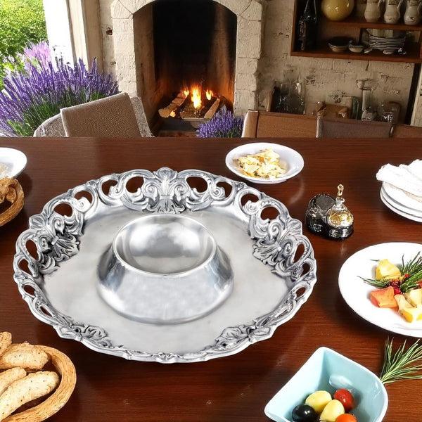 Arthur Court Fleur-De-Lis Chip And Dip