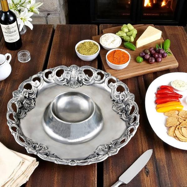 Arthur Court Fleur-De-Lis Chip And Dip