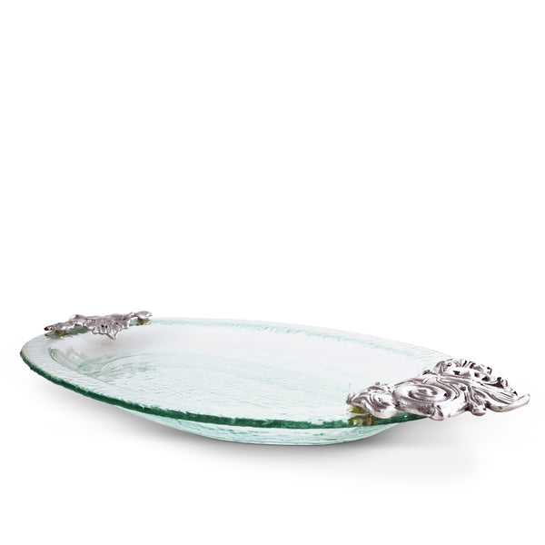 Arthur Court Fleur-De-Lis Glass Platter