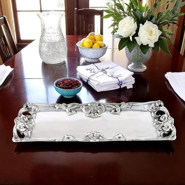 Arthur Court Fleur-De-Lis Oblong Tray