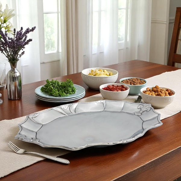 Arthur Court Fleur-De-Lis Oval Platter