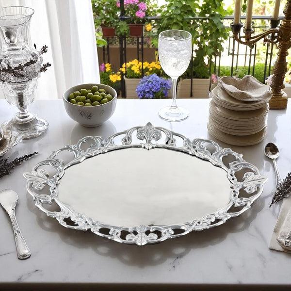 Arthur Court Fleur-De-Lis Oval Serving Tray