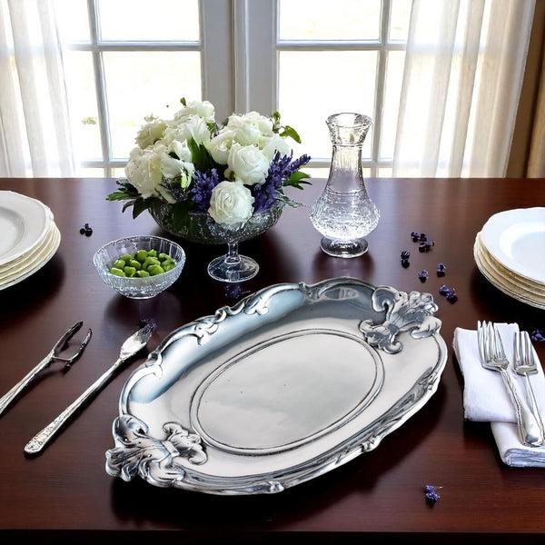 Arthur Court Fleur-De-Lis Oval Tray