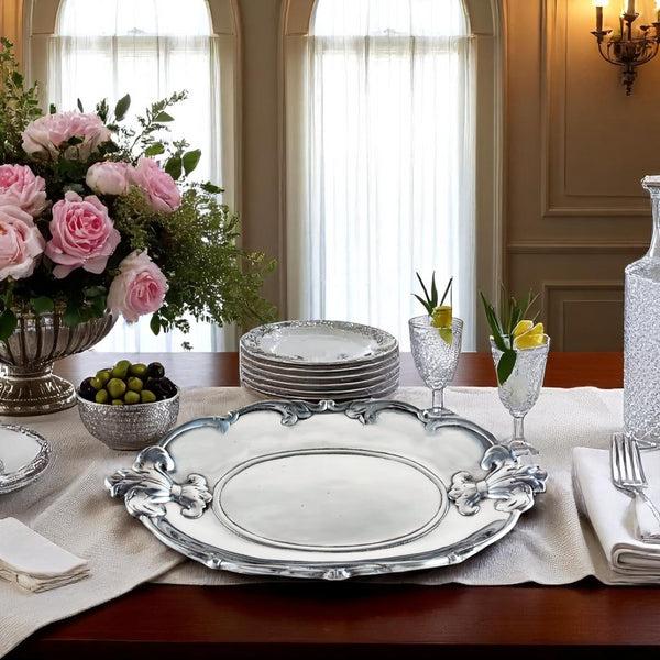 Arthur Court Fleur-De-Lis Oval Tray