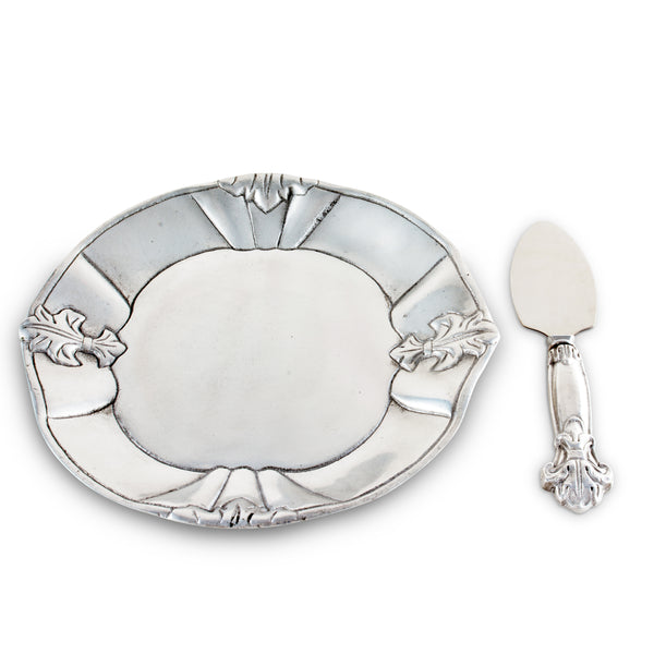 arthur court Fleur-De-Lis Plate with Server