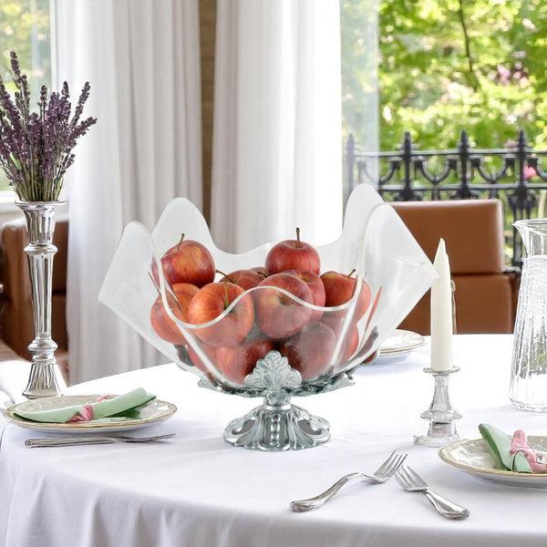 Arthur Court Fleur-De-Lis Stand Acrylic Bowl 11